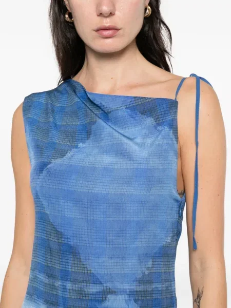 Rochie mini Sir cu imagine de costum albastru
