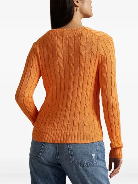 Карирана шапка с козирки Polo Ralph Lauren с V-образно деколте с автограф синьо