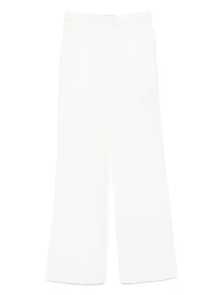 Pantaloni Saiid Kobeisy cu model floral alb