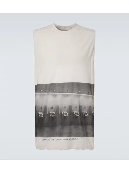 Košile Rick Owens s potiskem jersey bílá