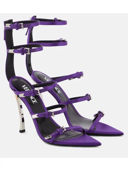 Sandale Versace din piele violet