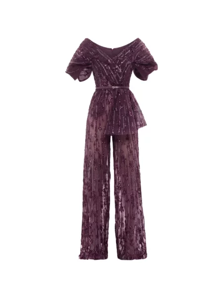 Salopetă Saiid Kobeisy cu paiete violet