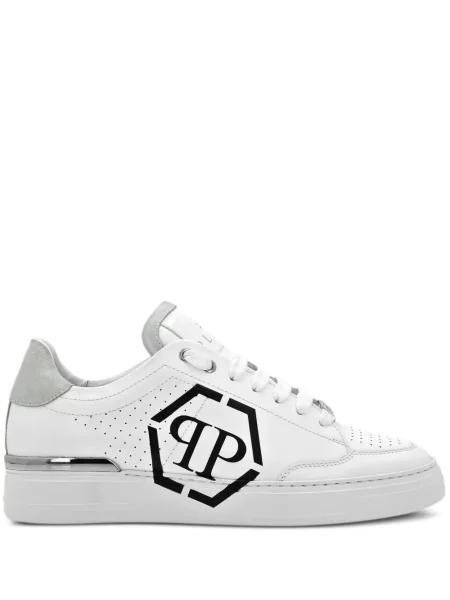 Sneakerși Philipp Plein din piele alb