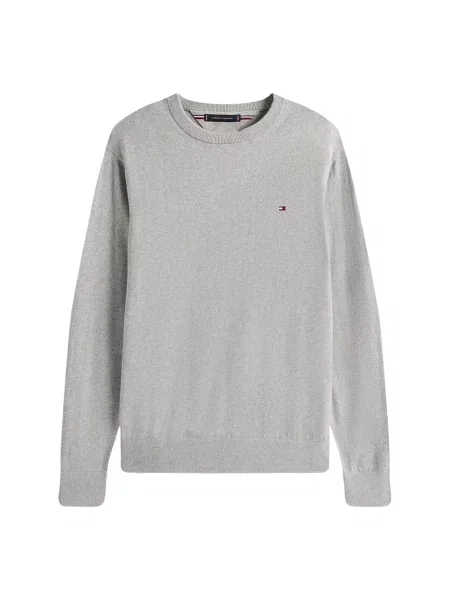 Sweter Tommy Hilfiger z okrągłym dekoltem szary