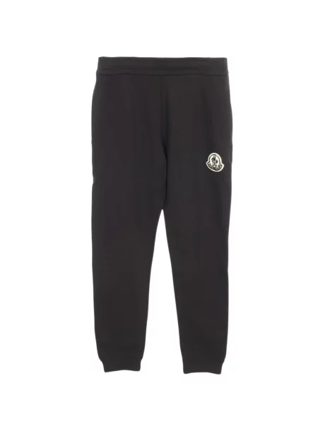 Pantaloni Moncler alergare cu autograf negru