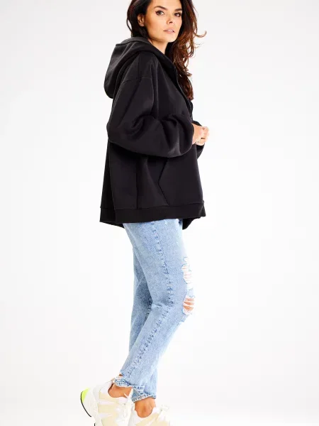 Hanorac cu glugă Awama negru