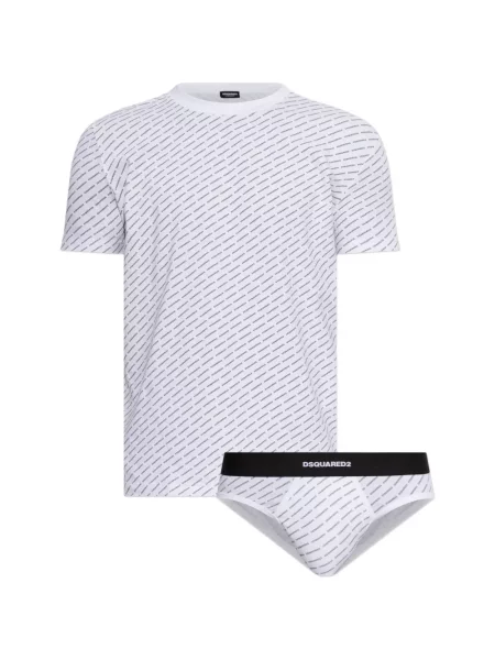 Chiloți multipac Dsquared2 cu imagine alb