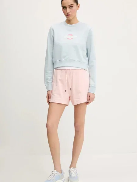 Шорти Guess Jeans однотонні висока посадка рожевий