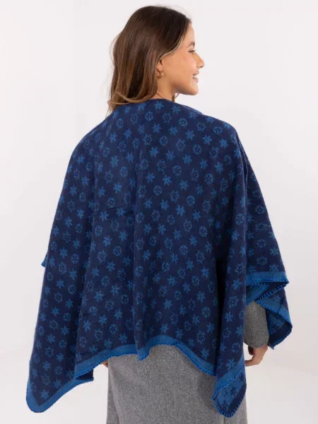 Poncho Factory Price cu model floral albastru