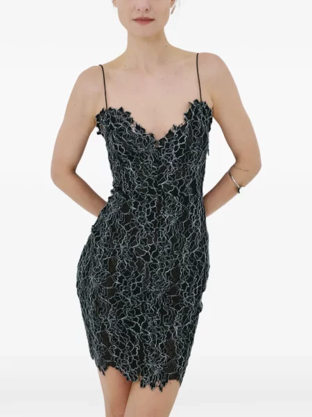 Rochie maxi De La Vali cu volane din dantelă negru