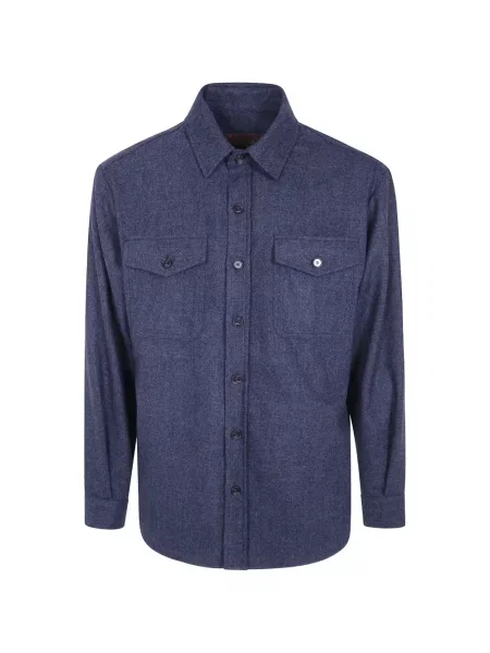 Cămașă Cruna cu model herringbone albastru
