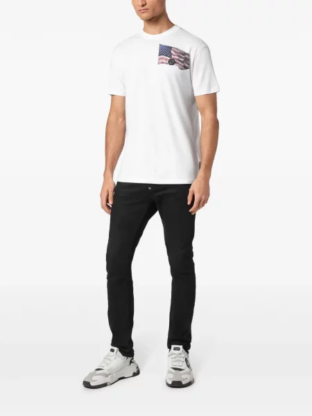 Tricou Philipp Plein cu imagine alb