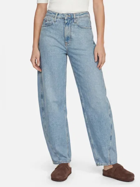 Jeansy Barrel z mieszanki bawełny model ELLA' Tommy Jeans niebieskie