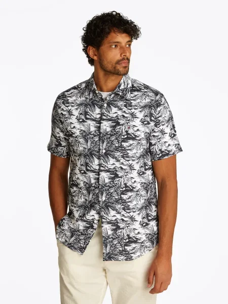 Tommy Hilfiger Cămașă Vacation Bleumarin alb
