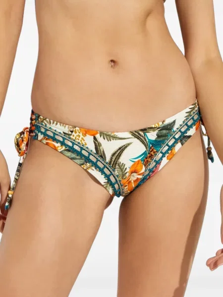 Bikini Del Maar cu model floral cu imagine alb