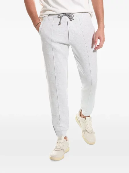 Pantaloni Brunello Cucinelli alergare cu cordon gri