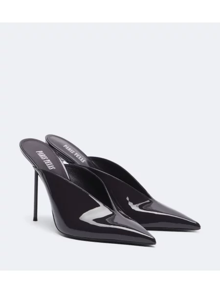 Papuci tip mules Paris Texas din piele de lac violet