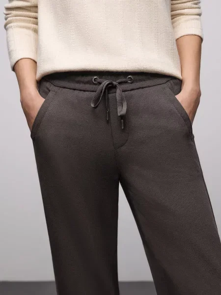 Street One spodnie materiałowe Kobiety jednolity brązowy