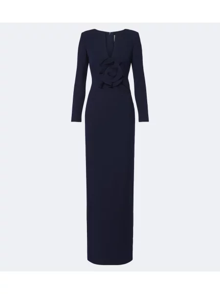 Rochie Roland Mouret cu model floral cu aplicații albastru