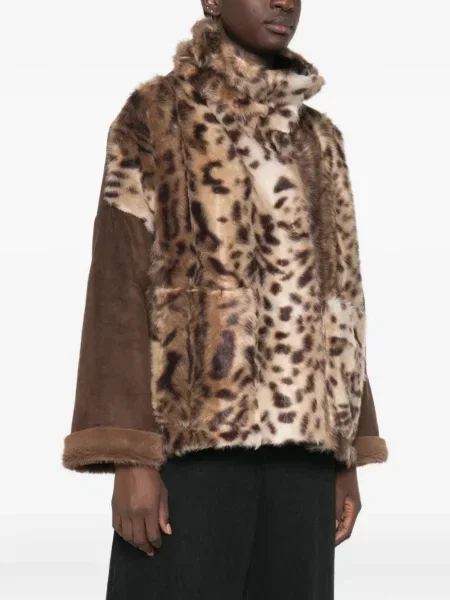 Reversibil geacă Virginia Bizzi cu imagine cu model leopard maro