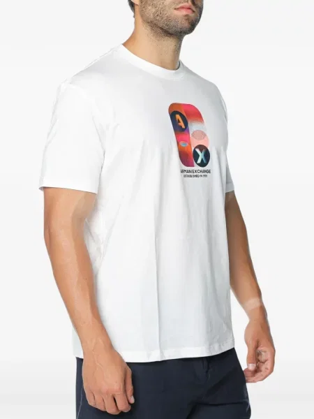 Tricou Armani Exchange cu imagine alb
