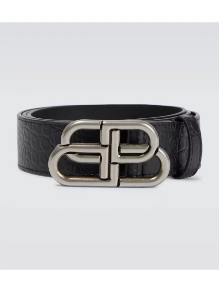 Curea Balenciaga din piele negru