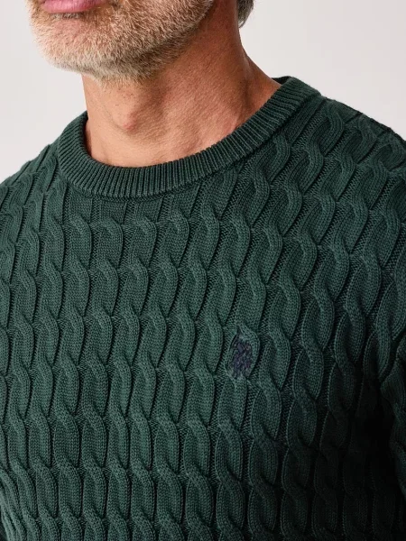 U.S. Polo Assn. светр CLASSIC COTTON CABLE KNIT CREW
