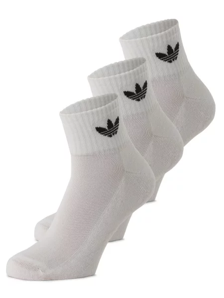 Haftowane skarpety Adidas Originals o krotszym kroju białe