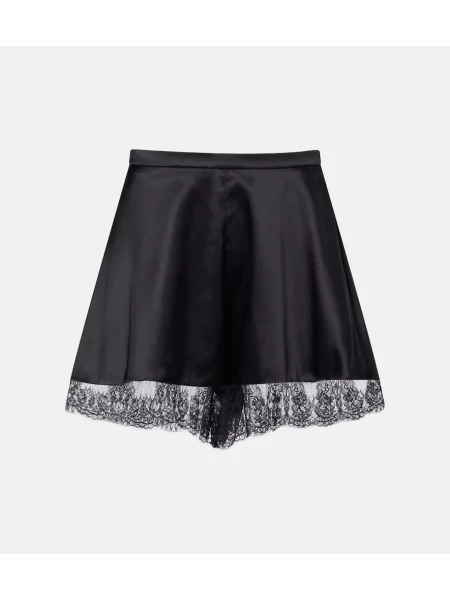 Pantaloni scurți Nina Ricci din satin negru