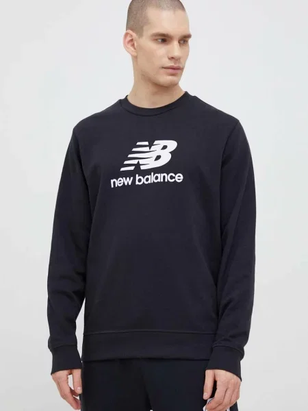 Bluza nierozpinana New Balance frotte z logo czarna