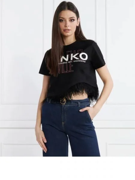 Pinko Tricou | Cropped Fit negru