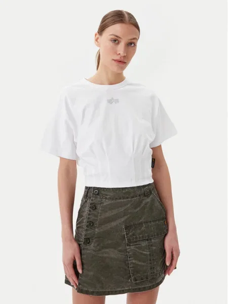 Alpha Industries Tricou Waisted alb