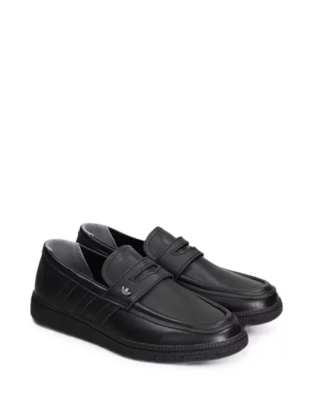 Pantofi loafer Adidas din piele cu autograf negru