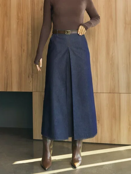 Джинсова спідниця Dressa темно-синій бавовна/поліестер/еластан синя