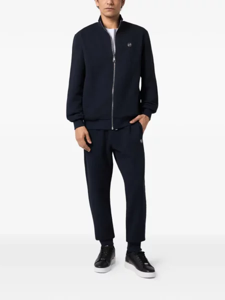 Pantaloni Philipp Plein din jacard alergare albastru