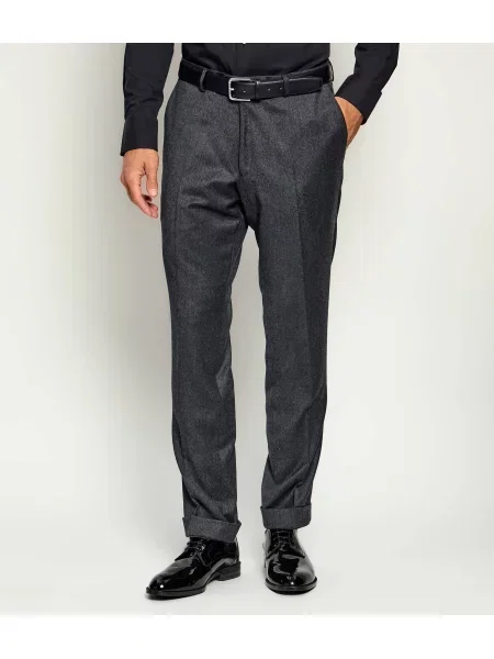 Oscar Jacobson De lână pantaloni chino gri