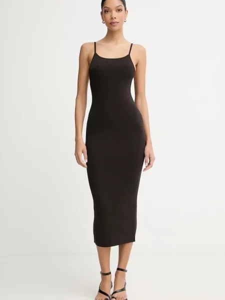 La Mania sukienka z wiskozą NADINE brązowa