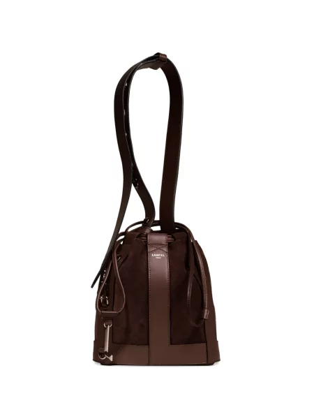 Geantă bucket Lancel din piele de căprioară maro