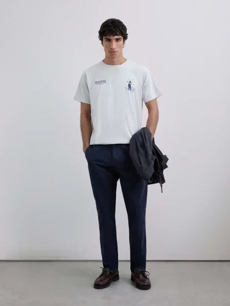 Scalpers Tricou Scfishing Tee bleumarin / negru alb