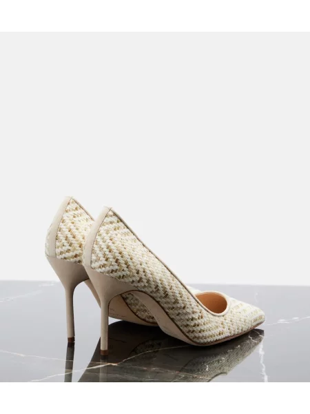 Pantofi cu toc Manolo Blahnik bej