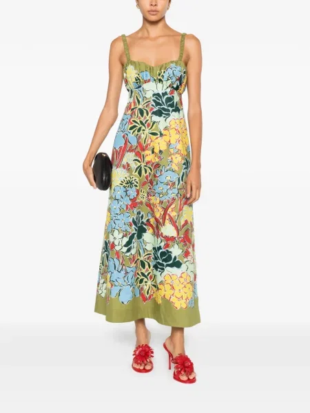 Rochie midi Alemais cu model floral cu imagine verde