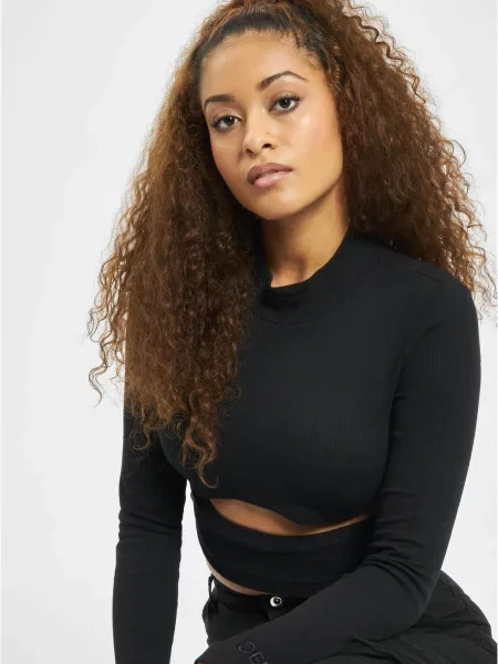 Bluzka z długim rękawem Def czarna