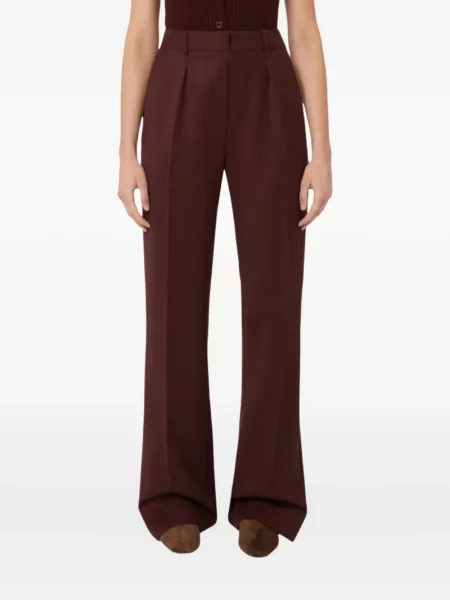Pantaloni Max Mara plisate maro
