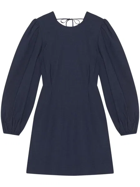Rochie maxi Ganni cu mâneci lungi lungă albastru