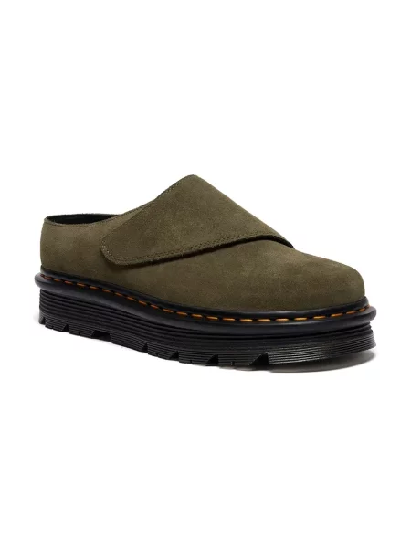 Замшевые мюли Dr. Martens зеленые