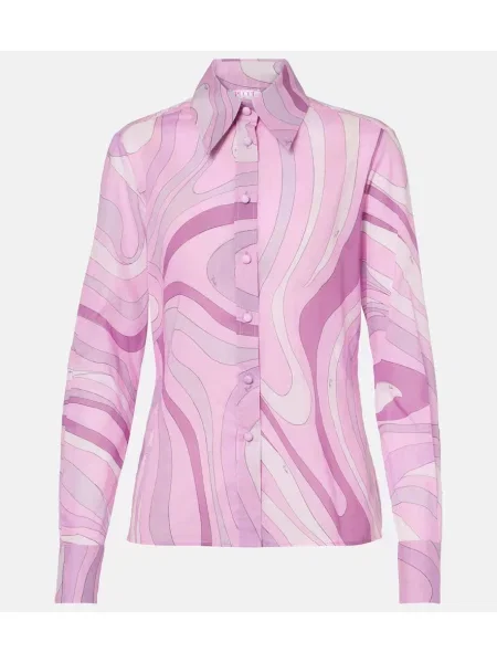 Cămașă Pucci din muselină roz