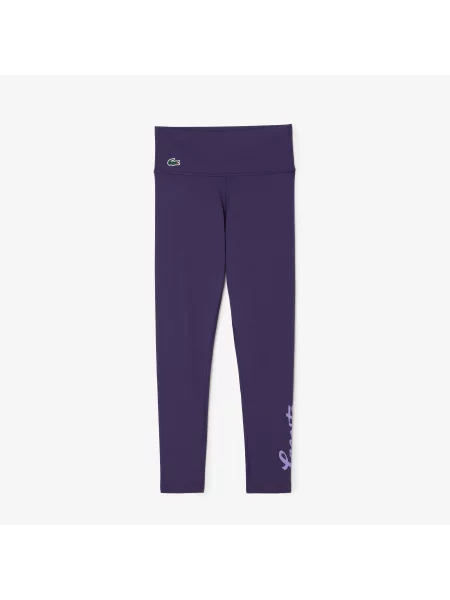 Lacoste Legginsy Z Nadrukiem Slim Fit fioletowe
