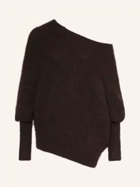 Gestuz Sweter Na Jedno Ramię Gzdebbie Z Moheru braun