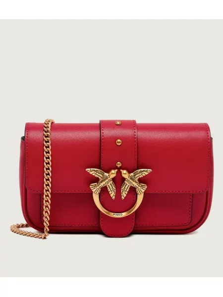 Pinko De piele geantă poștaș/poșetă plic Love One Pocket roșu
