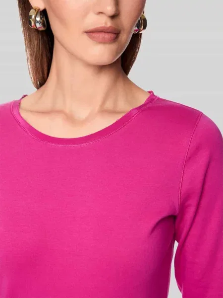 Bluzka z długim rękawem o kroju slim fit z mieszanki bawełny Marc Cain
